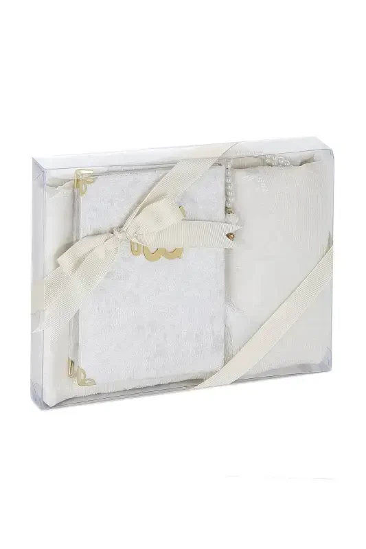 Dowry Prayer Rug Set Luxury Worship Set - Cream Color-Cream - 2