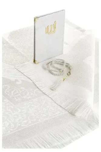 Dowry Prayer Rug Set Luxury Worship Set - Cream Color-Cream - 3