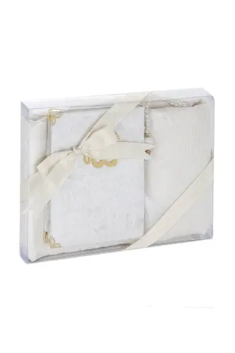 Dowry Prayer Rug Set Luxury Worship Set - Cream Color-Cream - 3