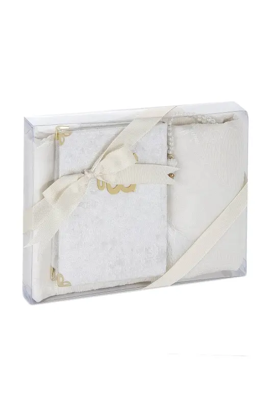 Dowry Prayer Rug Set Luxury Worship Set - Cream Color-Cream - 3