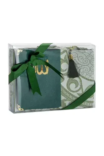 Dowry Prayer Rug Set Luxury Worship Set - Green Color - IHVAN ONLINE (1)