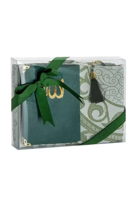 Dowry Prayer Rug Set Luxury Worship Set - Green Color - 2