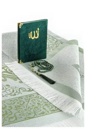 Dowry Prayer Rug Set Luxury Worship Set - Green Color - 3