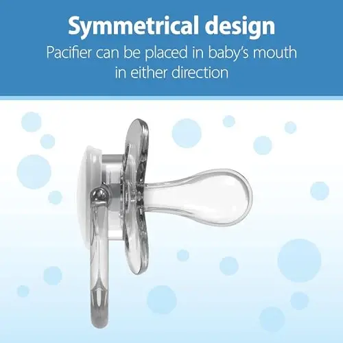 Dr. Brown's Advantage Baby Pacifier, Fully Symmetrical Soother with Soft Silicone Bulb, Scooter Squirrel, 6-18m, BPA Free, 2 Pack - 3