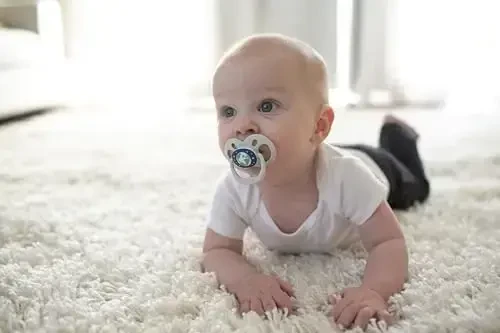 Dr. Brown's Advantage qorong'uda porlaydigan chaqaloq emzik, yumshoq silikon lampochkali to'liq simmetrik so'rg'ich, Scooter Squirrel-Binafsha tabiat, 6-18 oylik, BPA bepul, 4 dona - 6