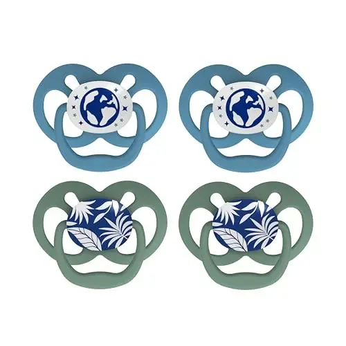 Dr. Brown's Advantage Symmetrical Pacifier with Air Flow - Blue Glow-in-The-Dark - 2-Pack - 6-18m (Pack of 2) - DR. BROWN'S