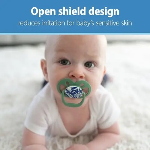 Dr. Brown's Advantage Symmetrical Pacifier with Air Flow - Blue Glow-in-The-Dark - 2-Pack - 6-18m (Pack of 2) - 6