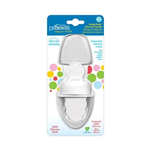 Dr. Brown's Designed to Nourish Fresh Firsts Silicone Feeder, Grey, 1-Pack - DR. (1)