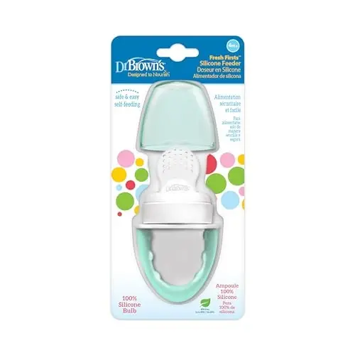 Dr. Brown's Designed to Nourish Fresh Firsts Silicone Feeder, Mint, 1-Pack - 5