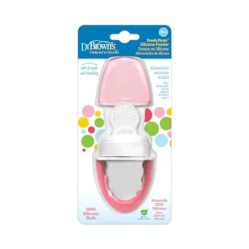 Dr. Brown's Designed to Nourish Fresh Firsts Silicone Feeder, Pink, 1-Pack - 5
