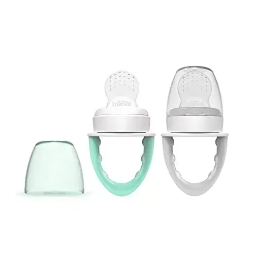 Dr. Brown's Fresh First Silicone Feeder, Mint & Grey, 2 Count - 1