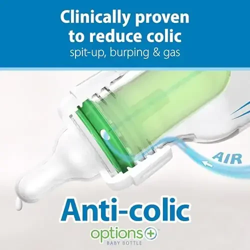 Dr. Brown's Natural Flow Anti-Colic Options+ Narrow Baby Bottle, 4 oz/120 mL, with Level 1 Slow Flow Nipple, Pink, 0m+, 4 Pack - 1