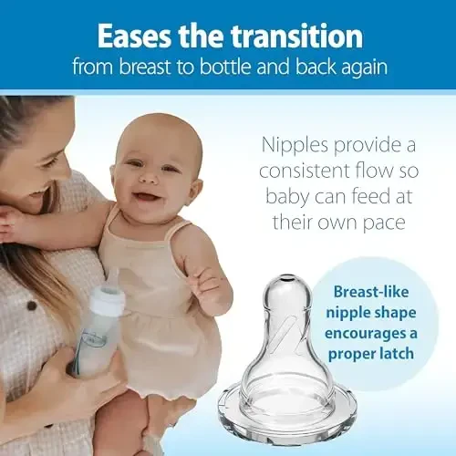 Dr. Brown's Natural Flow Anti-Colic Options+ Narrow Baby Bottle, 4 oz/120 mL, with Level 1 Slow Flow Nipple, Pink, 0m+, 4 Pack - 3