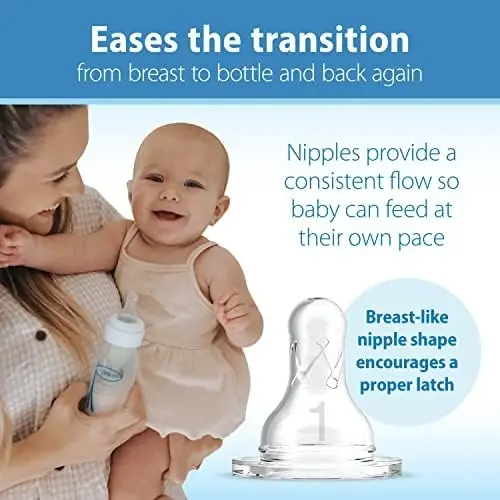 Dr. Brown's Natural Flow Anti-Colic Options+ Narrow Baby Bottle, 4 oz/120 mL, with Level 1 Slow Flow Nipple, 0m+, 4 Bottles - 3