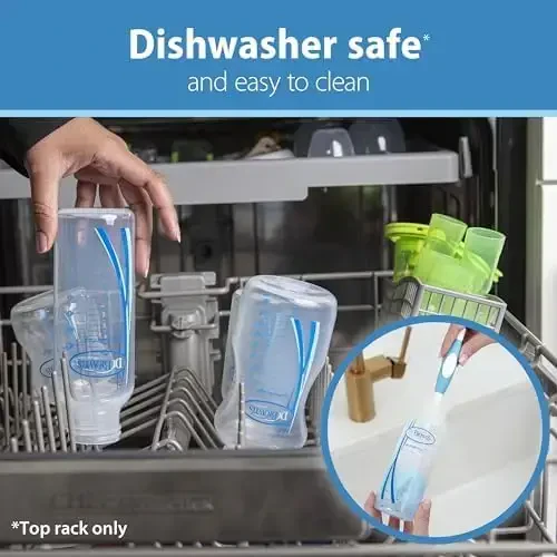 Dr. Brown's Natural Flow Anti-Colic Options+ Tor Baby Bottle, 4 oz/120 mL, Level 1 Sekin Oqimli Emzik bilan, 0m+, 4 ta Butilka - 5