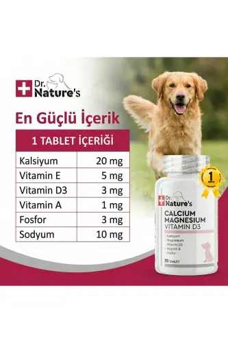 Dr. Natures Dog Calcium Magnesium Joint Support Supplement (75 Tablets) - DR. NATURE'S (1)