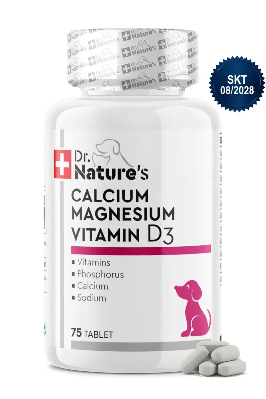 Dr. Natures Dog Calcium Magnesium Joint Support Supplement (75 Tablets) - 1