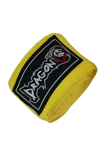 Dragon 83815 5 Metre Elastik Bandaj (ÇİFT) Boks Bandajı Sargı-Sarı - 4