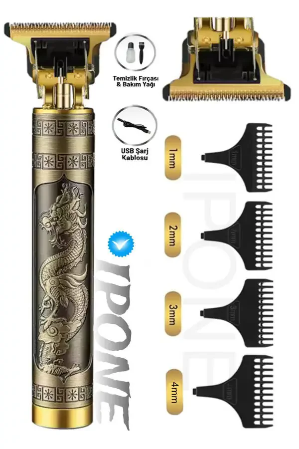 Dragon Çelik Kasa Profesyonel Saç Sakal Ense Çizim Tüm Vücut Tüyü Lazer Öncesi Tıraş Makinesi. - 1