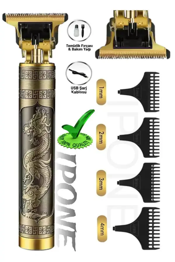 Dragon Çelik Kasa Profesyonel Saç Sakal Ense Çizim Tüm Vücut Tüyü Lazer Öncesi Tıraş Makinesi. - 9