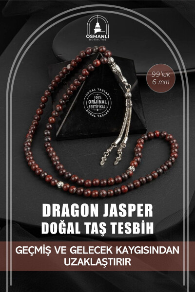 Dragon Jasper Natural Stone Misbaha with 99 Beads - 6mm - OSMANLI DOĞAL TAŞ
