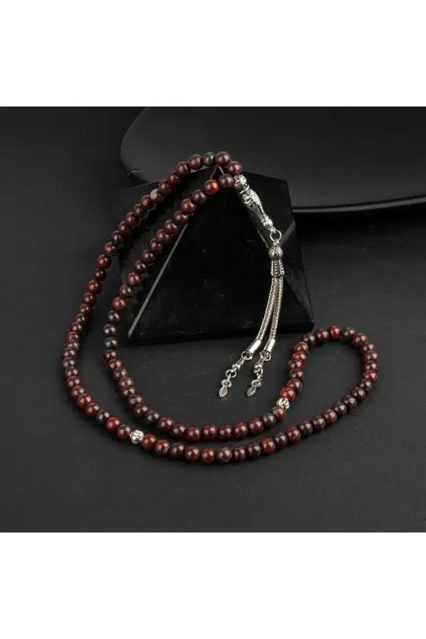 Dragon Jasper Natural Stone Misbaha with 99 Beads - 6mm - 2