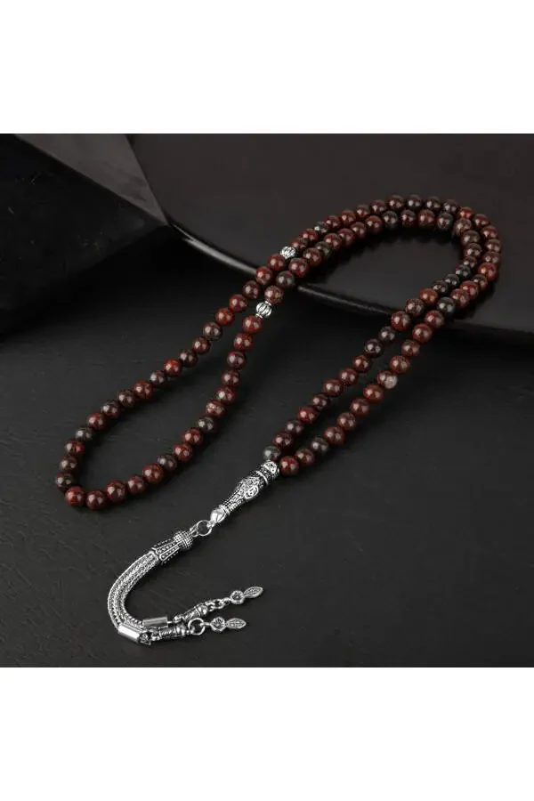 Dragon Jasper Natural Stone Misbaha with 99 Beads - 6mm - 3