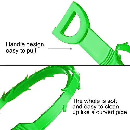 Drain Clog Remover - Gutter Cleaning Tools Drain Cleaner for Toilet Sewer Shower Kitchen Bathroom Tub Clogged Drains Opener Cleaning Tool, Flexible Grabber Claw Pick Up Reacher (7-in-1) - 5