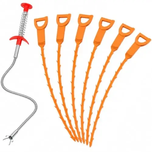 Drain Clog Remover Snake Tool for Hair and Debris, Unclog Toilet, Sink, Shower, Bathtub, Sewer - 1