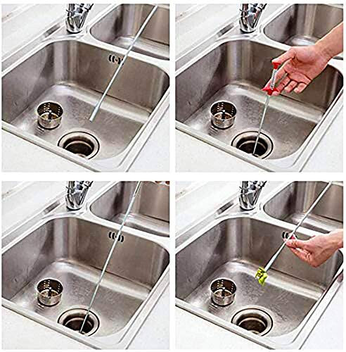 Drain Snake, Drain Clog Remover - Gutter Cleaning Tools Drain Cleaner for Toilet Sewer Shower Kitchen Bathroom Tub Clogged Drains Opener Cleaning Tool, Flexible Grabber Claw Pick Up Reacher (24 inch) - 4