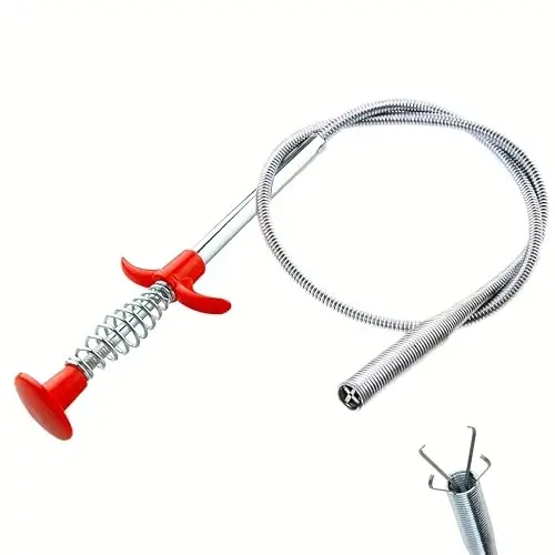 Drain Snake, Drain Clog Remover - Gutter Cleaning Tools Drain Cleaner for Toilet Sewer Shower Kitchen Bathroom Tub Clogged Drains Opener Cleaning Tool, Flexible Grabber Claw Pick Up Reacher (30 inch) - DRAIN