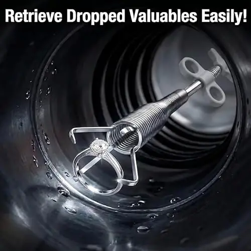 Drain Snake, Drain Clog Remover - Gutter Cleaning Tools Drain Cleaner for Toilet Sewer Shower Kitchen Bathroom Tub Clogged Drains Opener Cleaning Tool, Flexible Grabber Claw Pick Up Reacher (79 inch) - 4