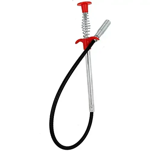 Drain Snake, Drain Clog Remover - Gutter Cleaning Tools Drain Cleaner for Toilet Sewer Shower Kitchen Bathroom Tub Tıkilgan drenajlarni ochish uchun tozalash vositasi, moslashuvchan tutqichli tirnoqli yig'uvchi (24 dyuym) - 2