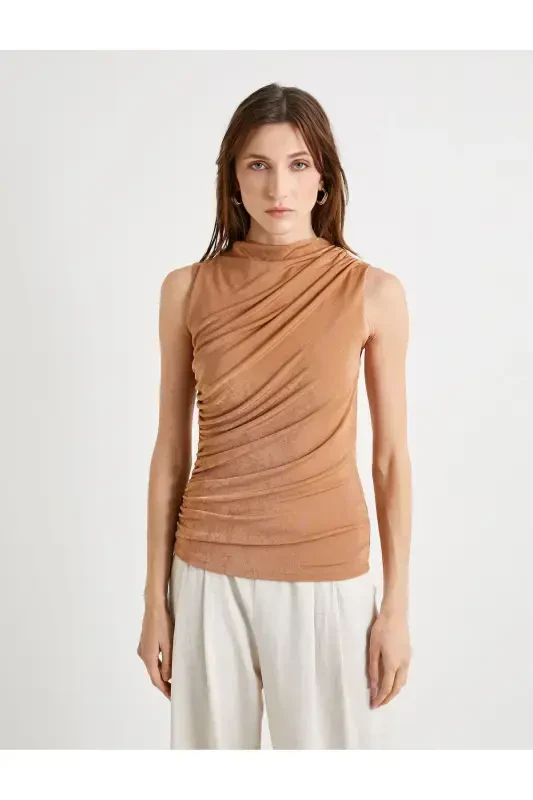 Drape Blouse Sleeveless Slim Fit - 3