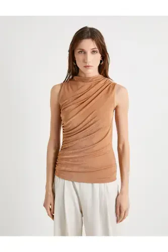 Drape Bluz Yengsiz Slim Fit - 3