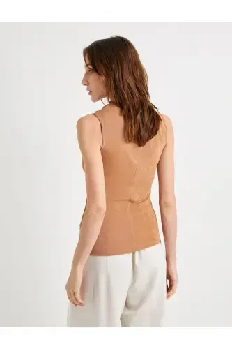 Drape Bluz Yengsiz Slim Fit - 4