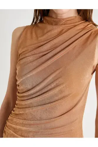 Drape Bluz Yengsiz Slim Fit - 5