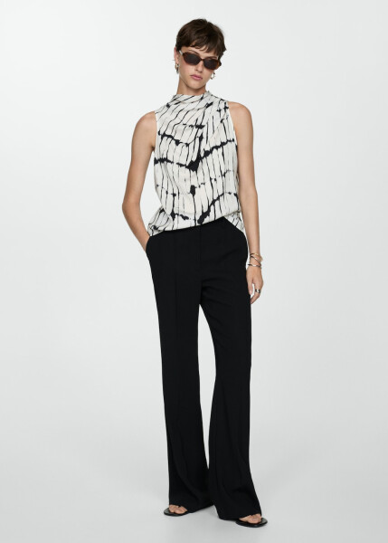 Drape detailed, off-white blouse - 8