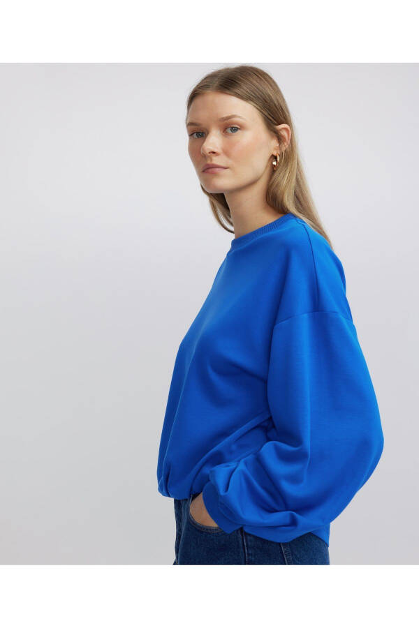 Draped balloon sleeve sweatshirt - 9