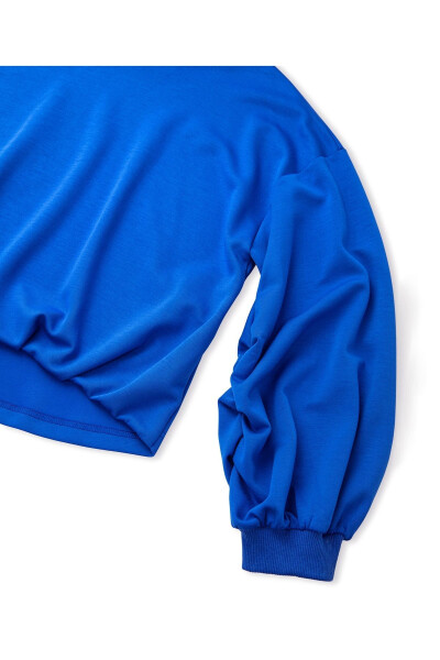 Draped balloon sleeve sweatshirt - 11