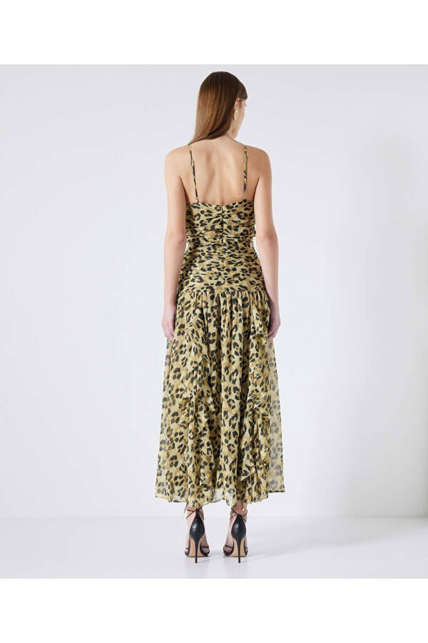 Draped dress with leopard print - 4