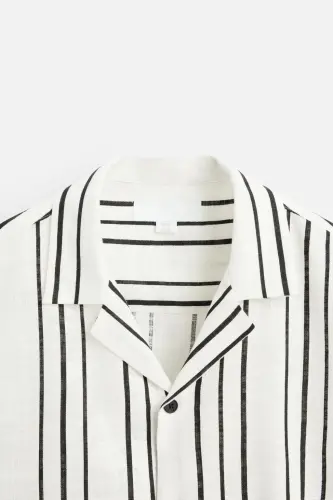 DRAPED STRIPED SHIRT-White - 9