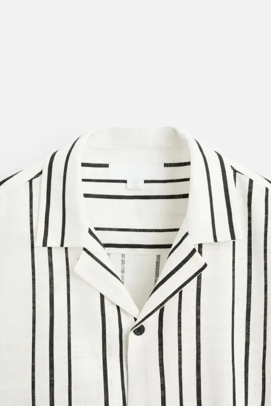 DRAPED STRIPED SHIRT-White - 9