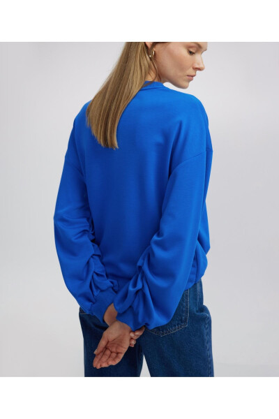 Drapeli balon kol sweatshirt - 6