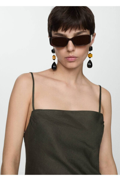 Drape detaylı yırtmaçlı elbise - 6