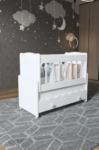 Drawered Rocking Wooden Baby Crib Beside Mother Be - 4