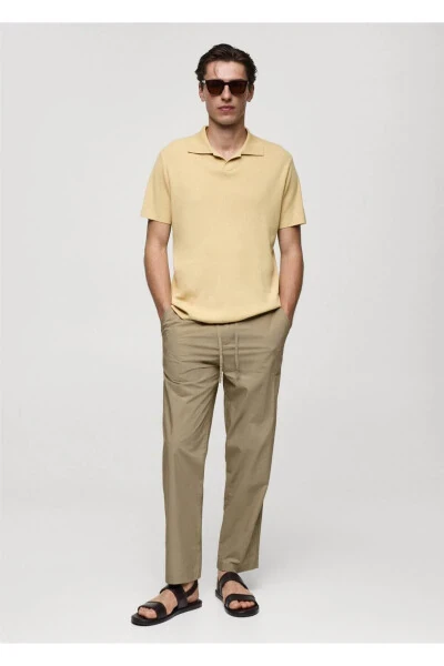 Drawstring Cotton Pants - 3