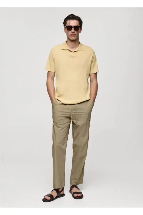 Drawstring Cotton Pants - 3