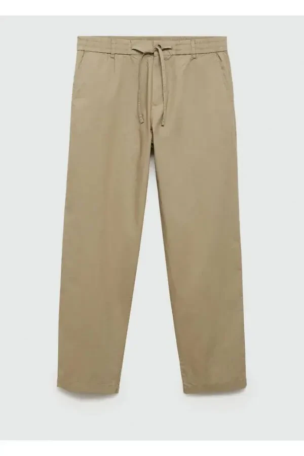 Drawstring Cotton Pants - 4