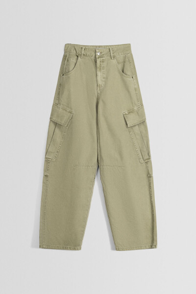 Drawstring Denim Cargo Skater Pants - 3